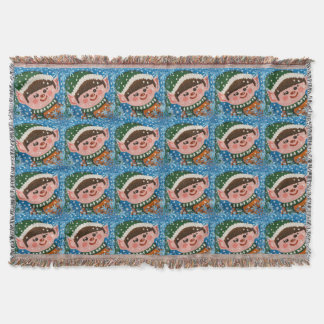 Happy Boy Elf 2 Throw Throw Blanket