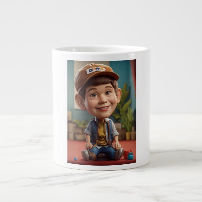 Happy Boy Giant Coffee Mug (Front)