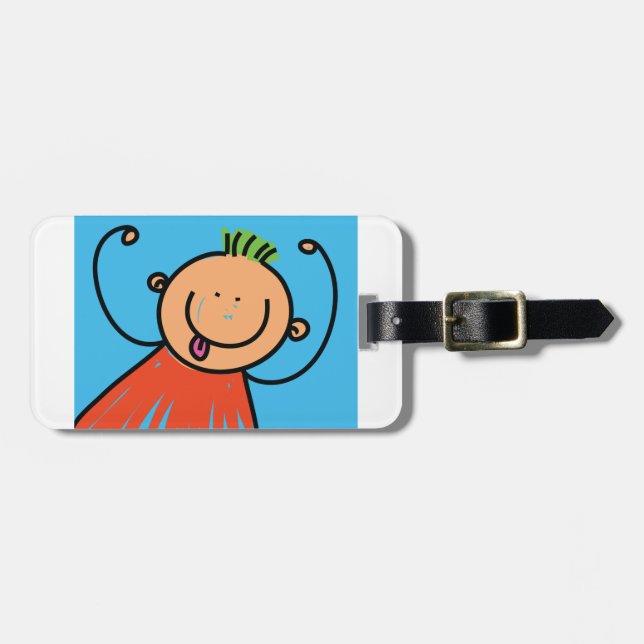 Happy Boy Luggage Tags (Front Horizontal)