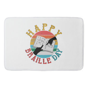Happy Braille Day Bath Mat