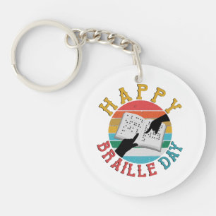Happy Braille Day Keychain