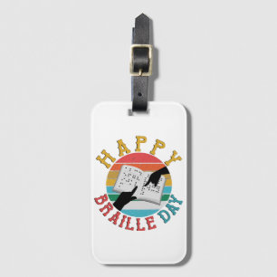 Happy Braille Day Luggage Tag