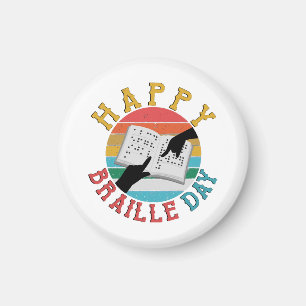 Happy Braille Day Magnet