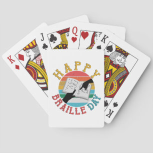 Happy Braille Day Poker Cards