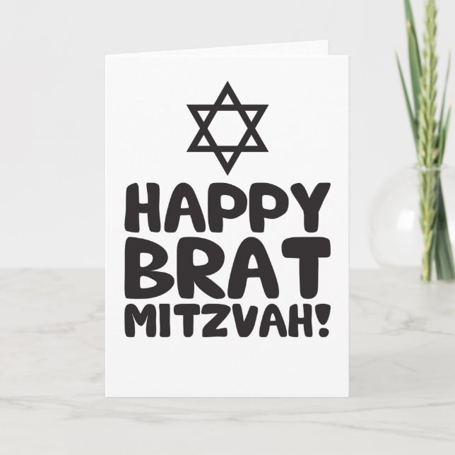 Happy Brat Mitzvah (Bar / Bat Mitzvah) Card (Front)