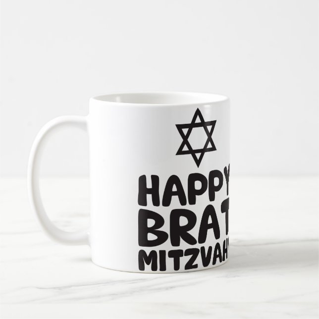 Happy Brat Mitzvah (Bar / Bat Mitzvah) Coffee Mug (Left)