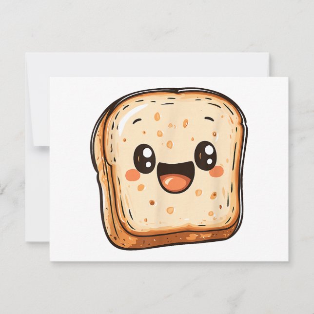 Happy Bread Slice Cartoon Smiling Toast (Front)