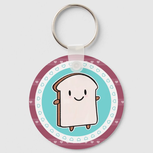 Happy Bread Slice Keychain (Front)