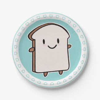 Happy Bread Slice Paper Plates