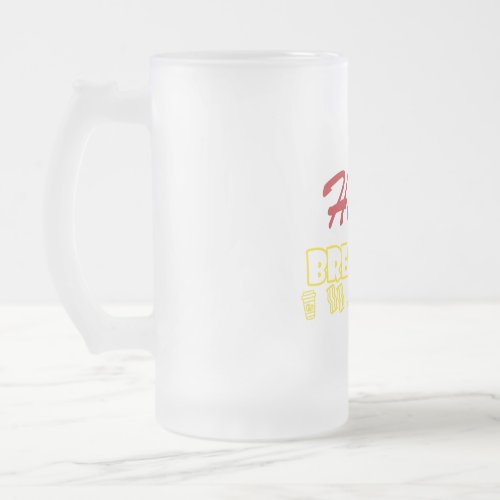 Happy Breakfast Frosted Glass Beer Mug