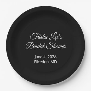 Happy Bridal Shower White Paper Plates