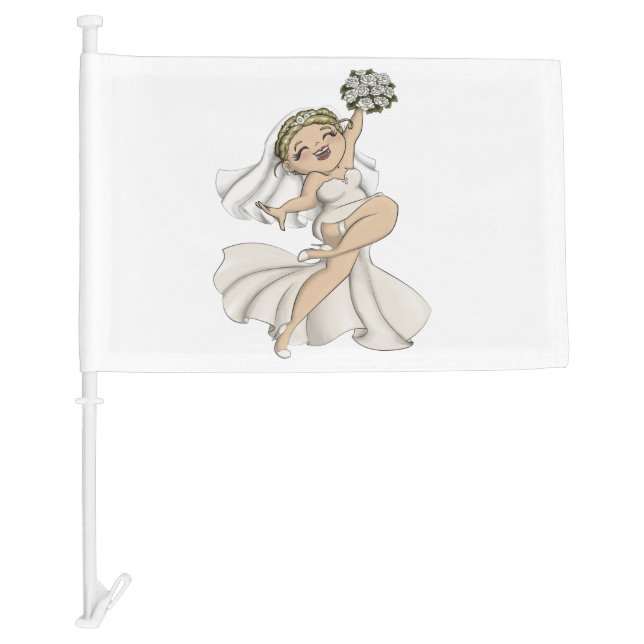 Happy Bride 02 Car Flag (Front)