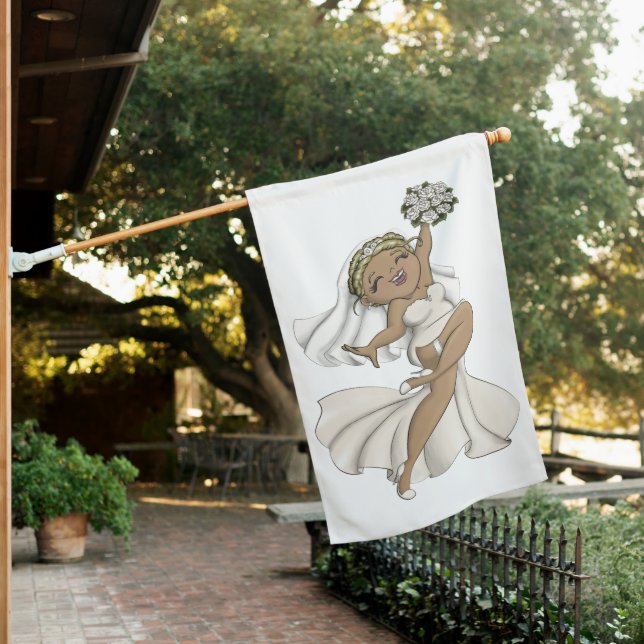 Happy Bride 02 House Flag (In SItu)