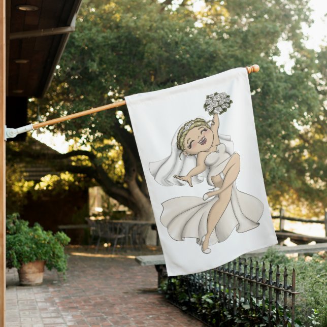 Happy Bride 02 House Flag (In SItu)