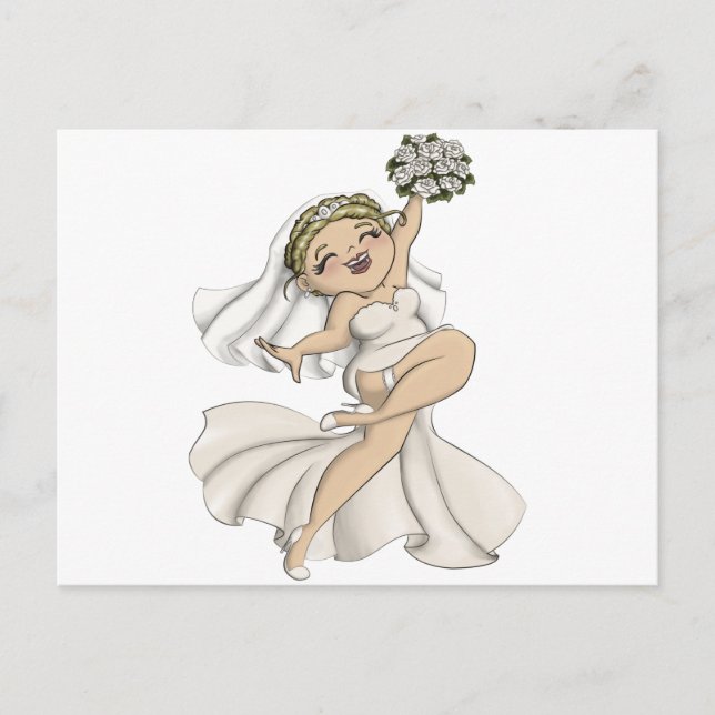 Happy Bride 02 Invitation Postcard (Front)