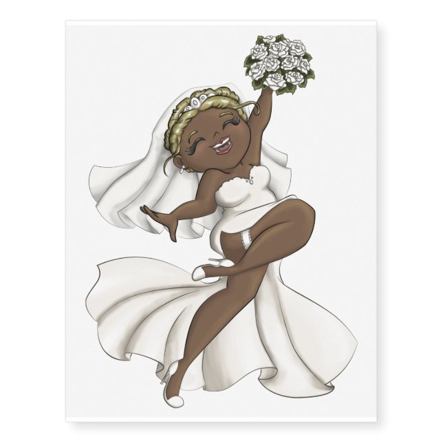Happy Bride 02 Temporary Tattoos (Front)