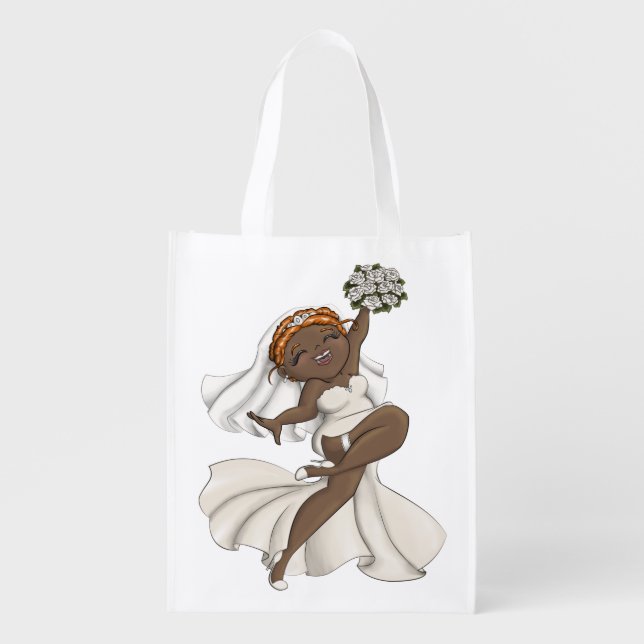 Happy Bride 03 Grocery Bag (Front)
