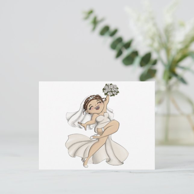 Happy Bride 10 Invitation Postcard (Standing Front)