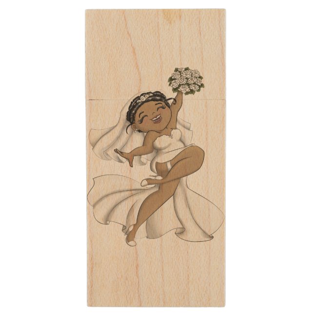 Happy Bride 11 Wood Flash Drive (Front Vertical)