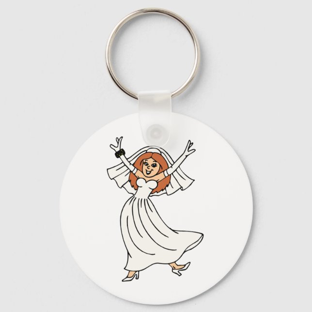 Happy Bride On Wedding Day Keychain (Front)