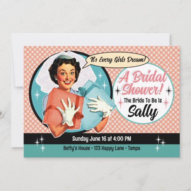 Happy Bride Shower Invitation - Pink (Front)