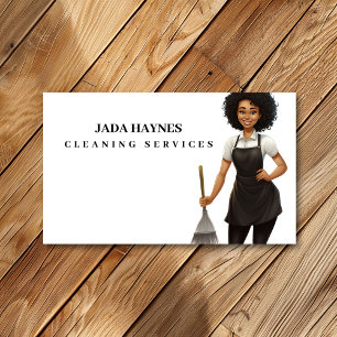 Happy Bright Clean Cleaning Lady Services  Business Card