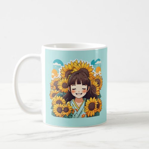 Happy Bright Kawaii Anime Girl Coffee Mug