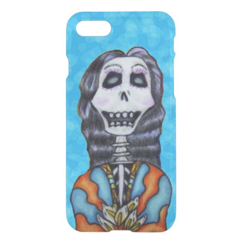Happy Bright Lady Day of Dead Skeleton Flowers iPhone SE87 Case