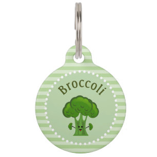 Happy Broccoli Personalized Pet ID Tag