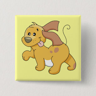 Happy Brown Dog Tshirts and Gifts Button