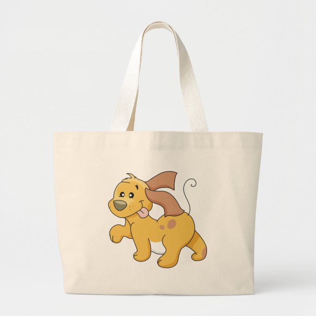 Happy Brown Dog Tshirts and Gifts Large Tote Bag (Front)