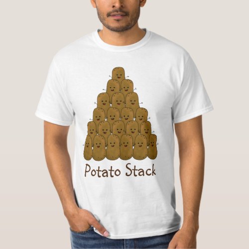 Happy Brown Funny Potato Stack T_Shirt