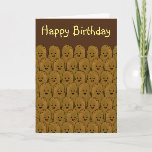 Happy Brown Funny Potatoes Card