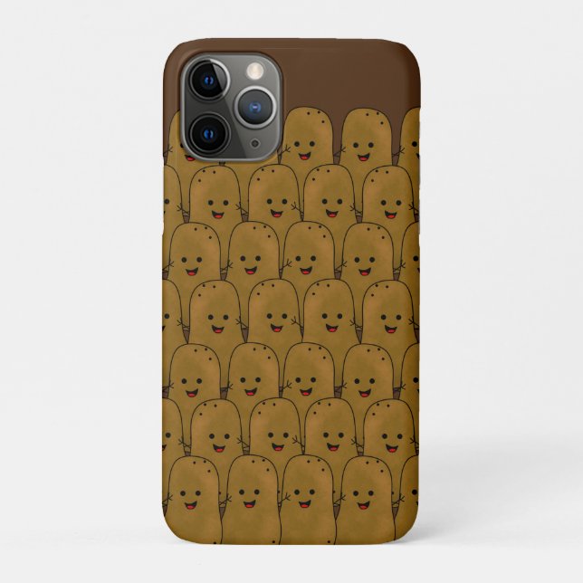 Happy Brown Funny Potatoes In A Group Case-Mate iPhone Case (Back)