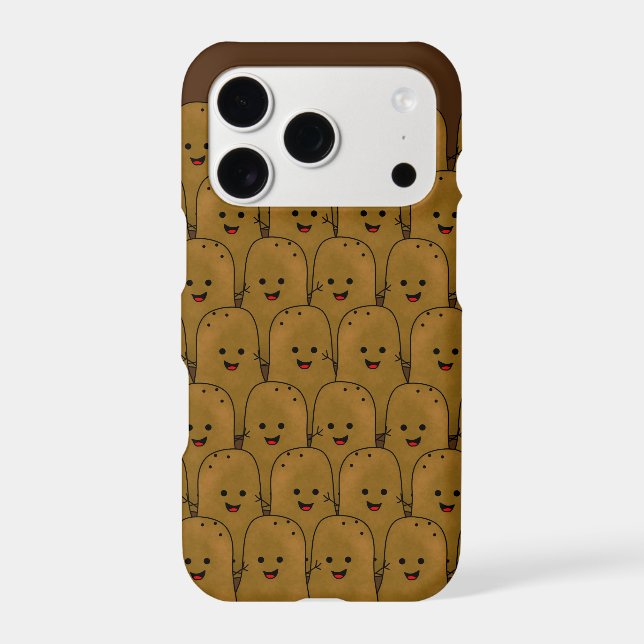 Happy Brown Funny Potatoes In A Group Iphone Case (Back)