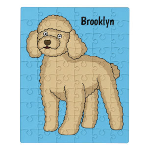Happy brown poodle cartoon illustration  jigsaw puzzle
