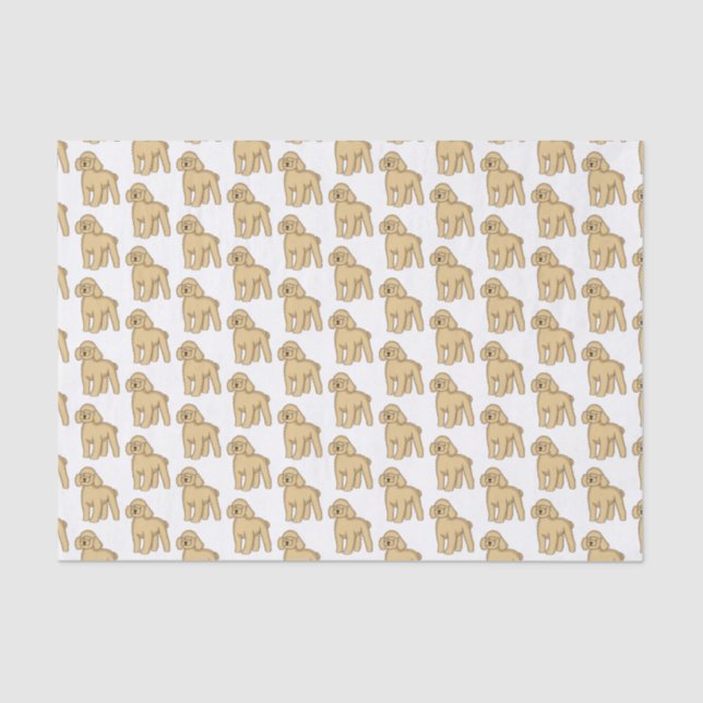 Happy brown poodle cartoon illustration  tissue paper (Front)