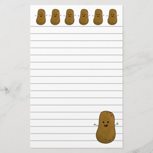 Happy Brown Potato Stationery (Front)