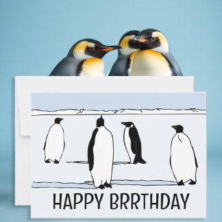 Happy BRRthday Penguin Winter Birthday Cool Card