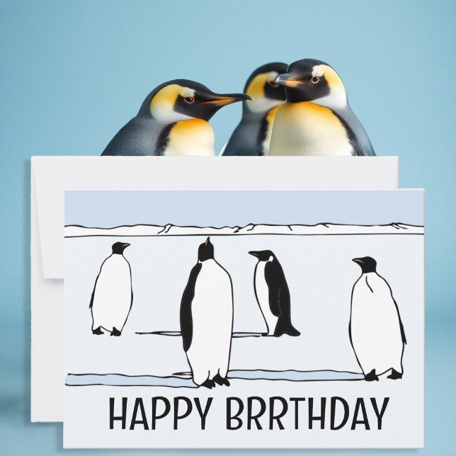 Happy BRRthday Penguin Winter Birthday Cool Card (Creator Uploaded)