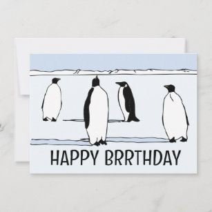 Happy BRRthday Penguin Winter Birthday Cool Card