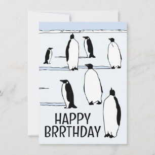 Happy BRRthday Penguin Winter Birthday Cool Card