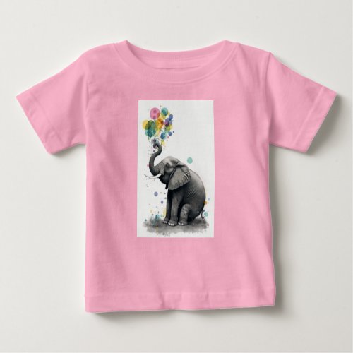 Happy Bubble Elephant Baby T_Shirt