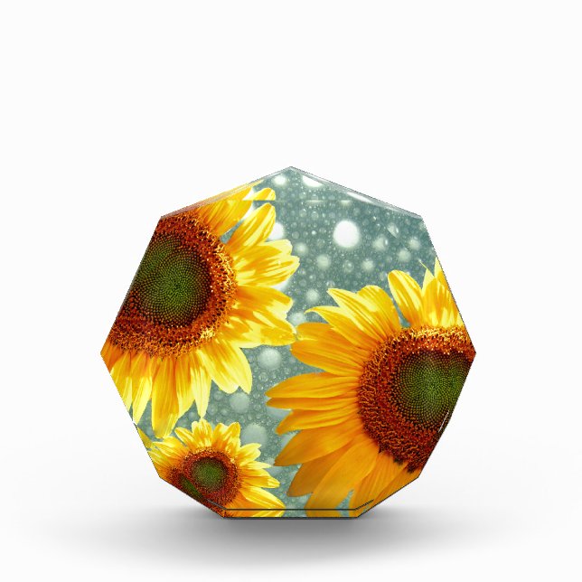 Happy Bubbly Sunflowers Acrylic Award (Front)