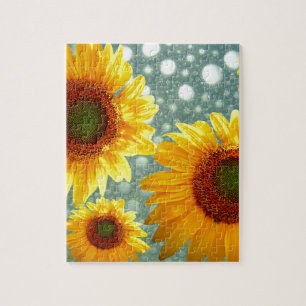 Happy Bubbly Sunflowers Jigsaw Puzzle
