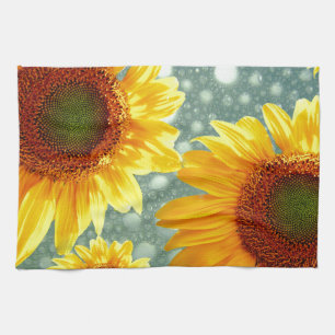 Happy Bubbly Sunflowers Towel