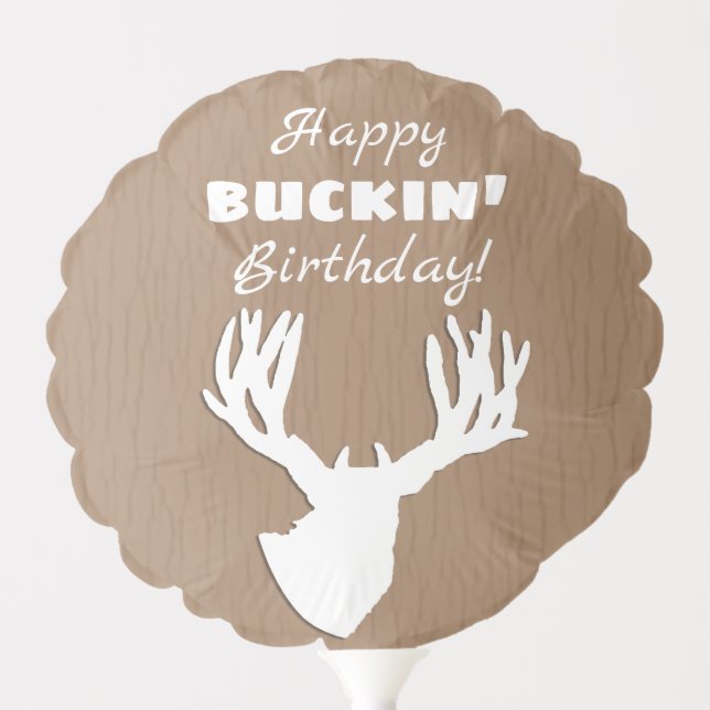 Happy Buckin Birthday Hunting Balloon (Front)