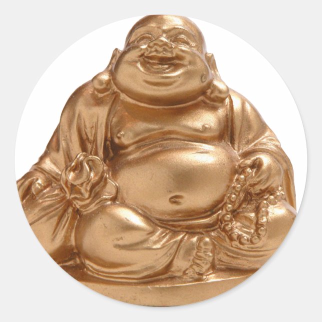 Happy Buddha Classic Round Sticker (Front)