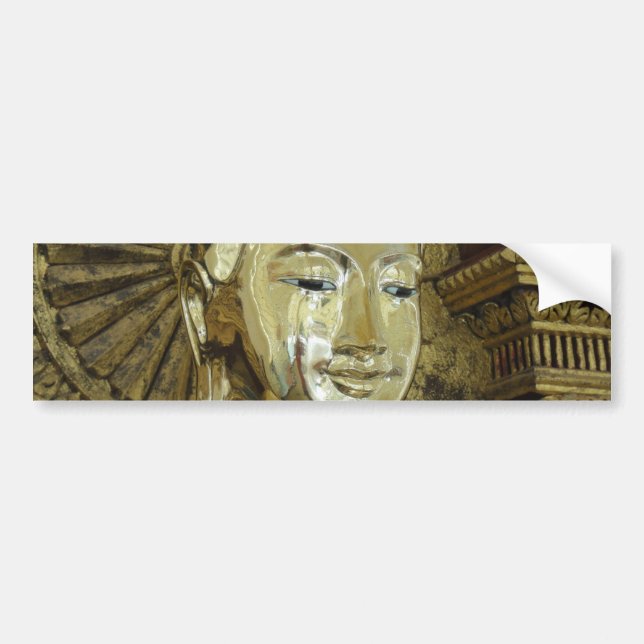 Happy Buddha Meditating Praying Eyes Open Bumper Sticker (Front)