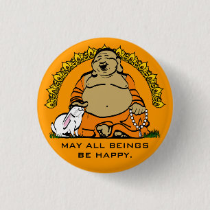 HAPPY BUDDHA PINBACK BUTTON
